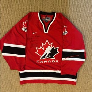 Nike Red Canada Olympic Hockey Jersey (signed by Paul Coffey)